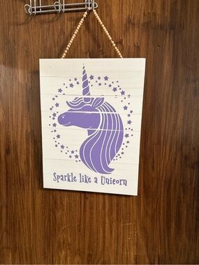 Purple Unicorn Wall Plaque - Sparkle Like a Unicorn